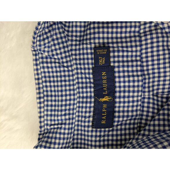 Polo Ralph Lauren Men's Blue Check Long Sleeve Shirt Size 2XLT Two Extra Large T - Picture 3 of 9